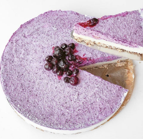Rezept: No-bake vegan blueberry cheesecake