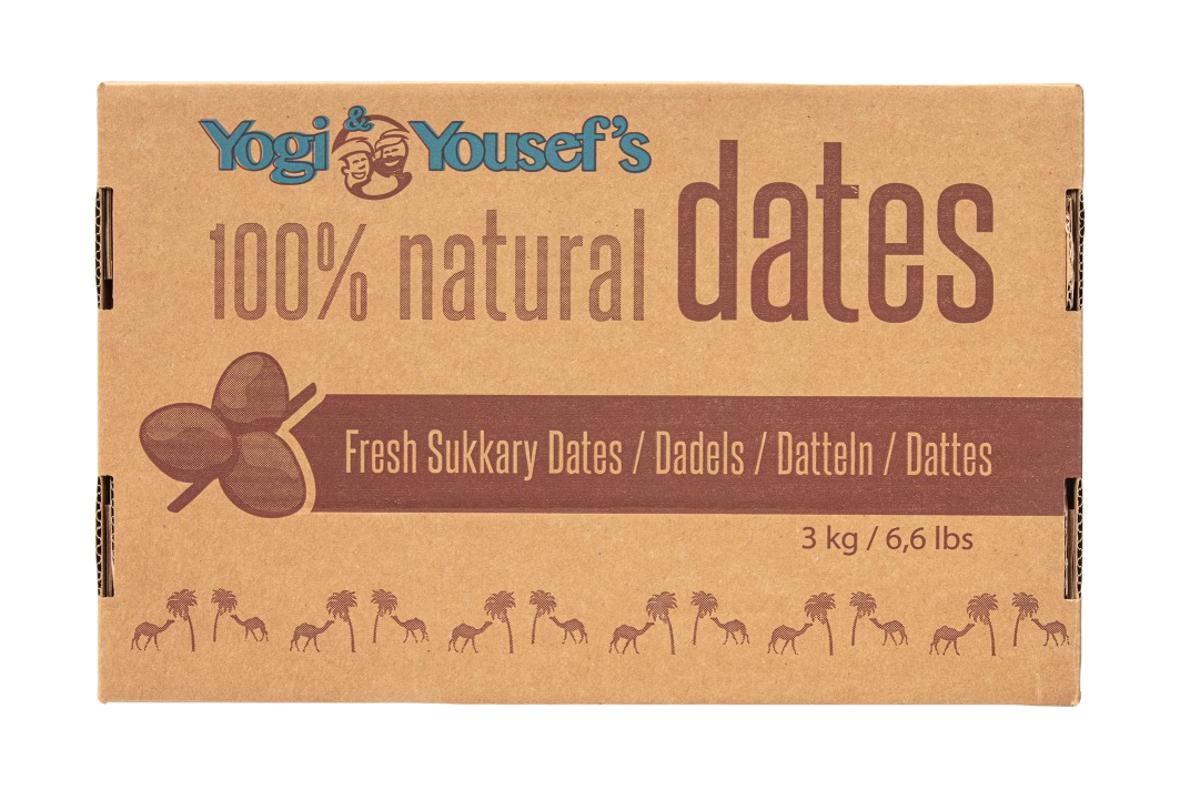 Frische Datteln EXTRA WEICH ohne Kern - 2.5 kg Box Draufsicht